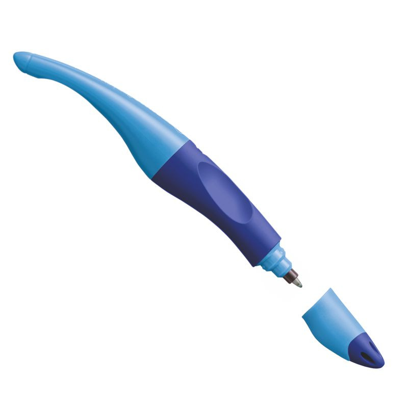 Preview: Ergonomischer Tintenroller für Linkshänder - STABILO EASYoriginal in dunkelblau/hellblau -Einzelstift - Schreibfarbe blau (löschbar) - inklusive Patrone
