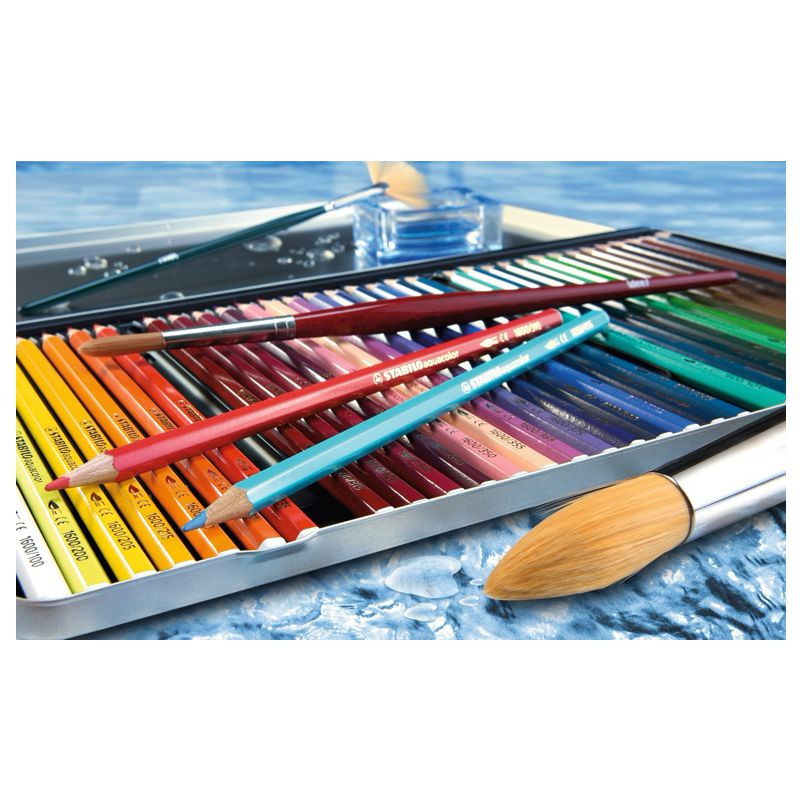 Preview: Aquarell-Buntstift - STABILO aquacolor -12er Pack - mit 12 verschiedenen Farben