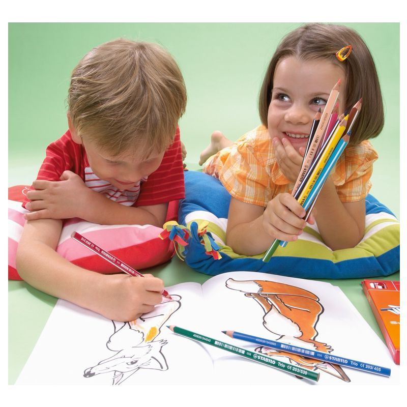 Preview: Dreikant-Buntstift - STABILO Trio dick - 24er Pack - mit 24 verschiedenen Farben