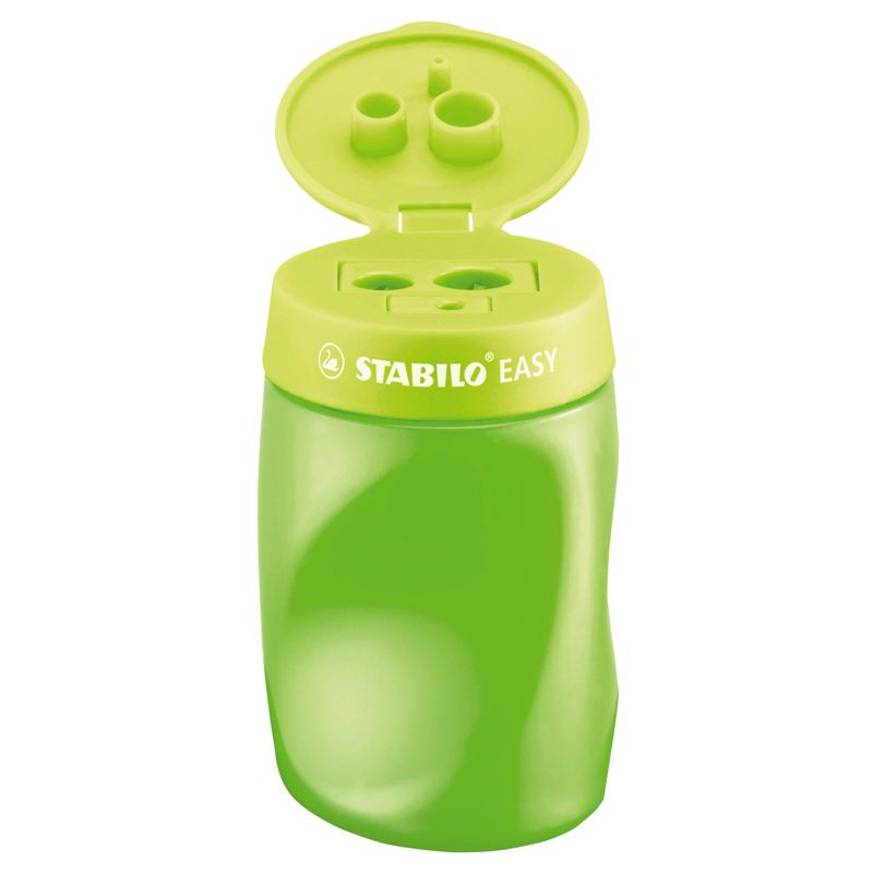 Preview: Ergonomischer Dosen-Spitzer für Rechtshänder - STABILO EASYsharpener - 3 in 1 - grün