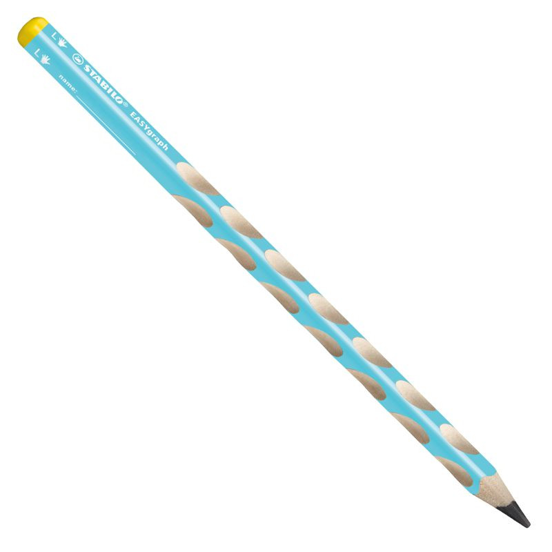 Ergonomischer Dreikant-Bleistift für Linkshänder - STABILO EASYgraph in blau - 2er Pack - Härtegrad HB