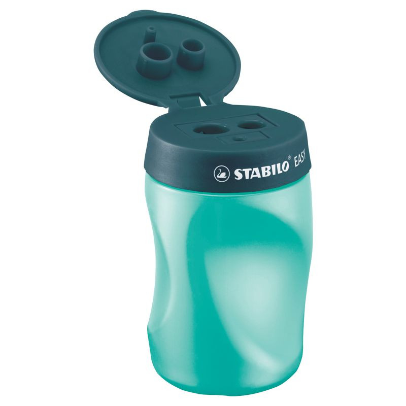 Preview: Ergonomischer Dosen-Spitzer für Linkshänder - STABILO EASYsharpener - 3 in 1 - petrol