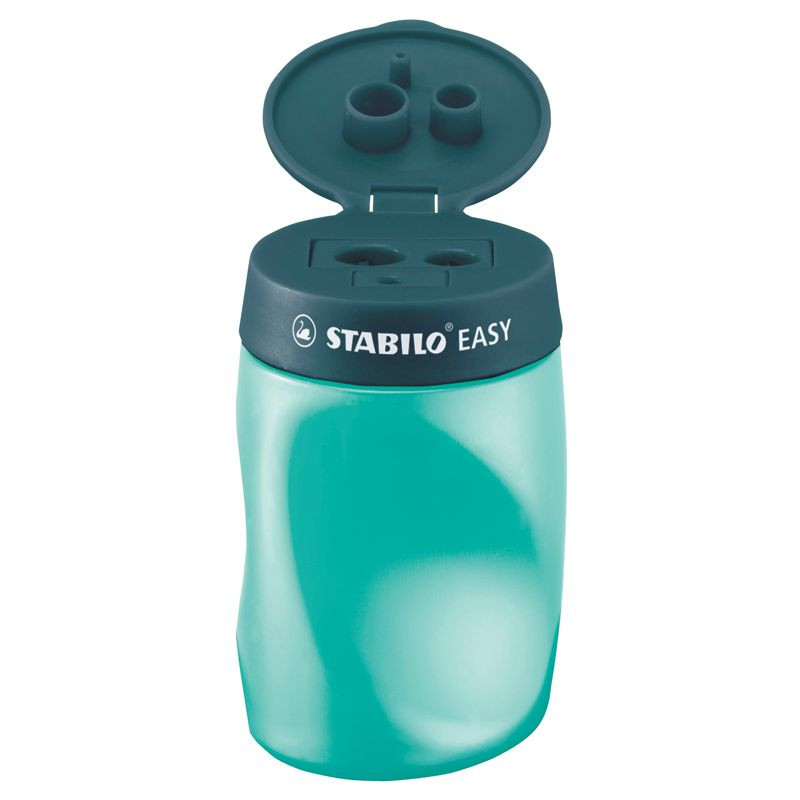 Preview: Ergonomischer Dosen-Spitzer für Linkshänder - STABILO EASYsharpener - 3 in 1 - petrol