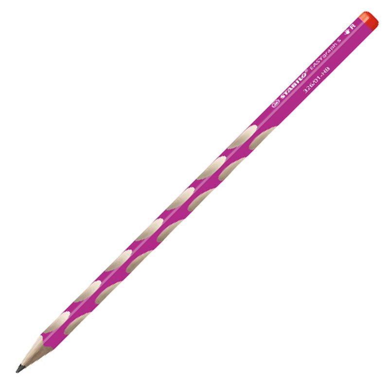 Schmaler Dreikant-Bleistift für Rechtshänder - STABILO EASYgraph S in pink - 2er Pack - Härtegrad HB