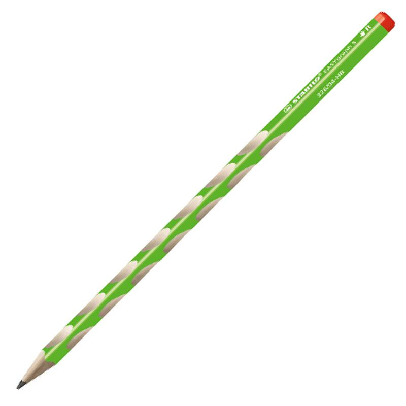 Schmaler Dreikant-Bleistift für Rechtshänder - STABILO EASYgraph S in grün - 2er Pack - Härtegrad HB