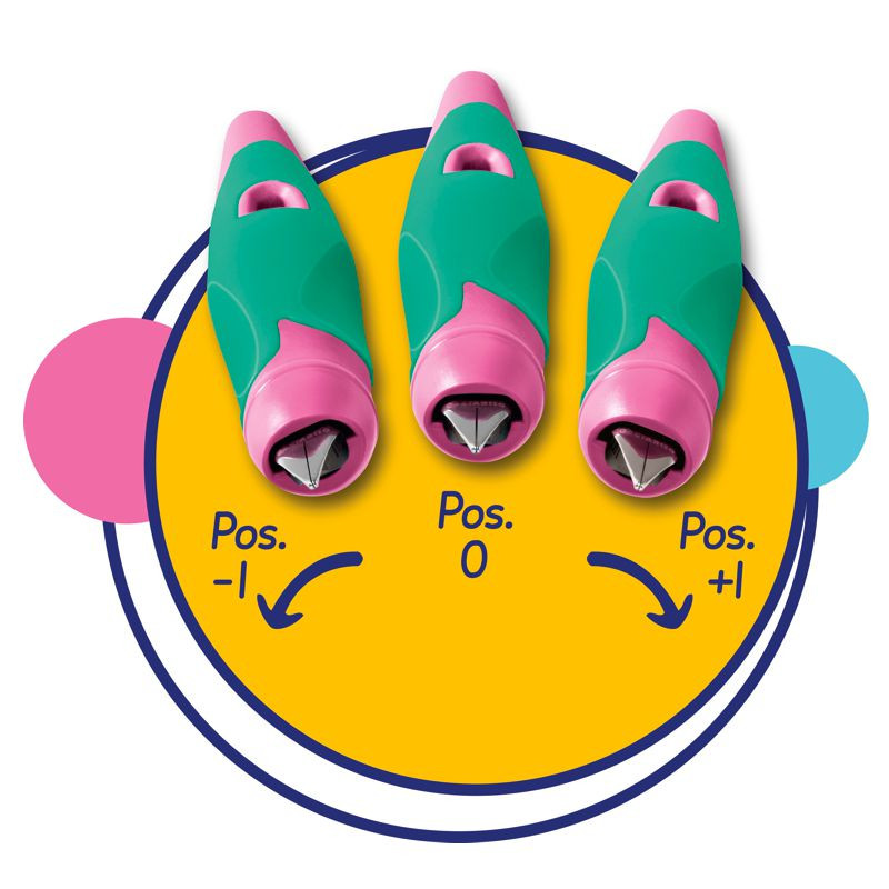 Ergonomischer Schulfüller für Rechtshänder mit Standard-Feder M - STABILO EASYbirdy in violett/gelb - Einzelstift - inklusive Patrone und Einstellwerkzeug - Schreibfarbe blau (löschbar)