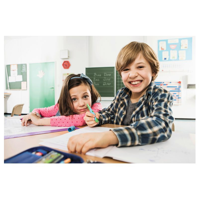 Ergonomischer Schulfüller für Rechtshänder mit Standard-Feder M - STABILO EASYbirdy in violett/gelb - Einzelstift - inklusive Patrone und Einstellwerkzeug - Schreibfarbe blau (löschbar)