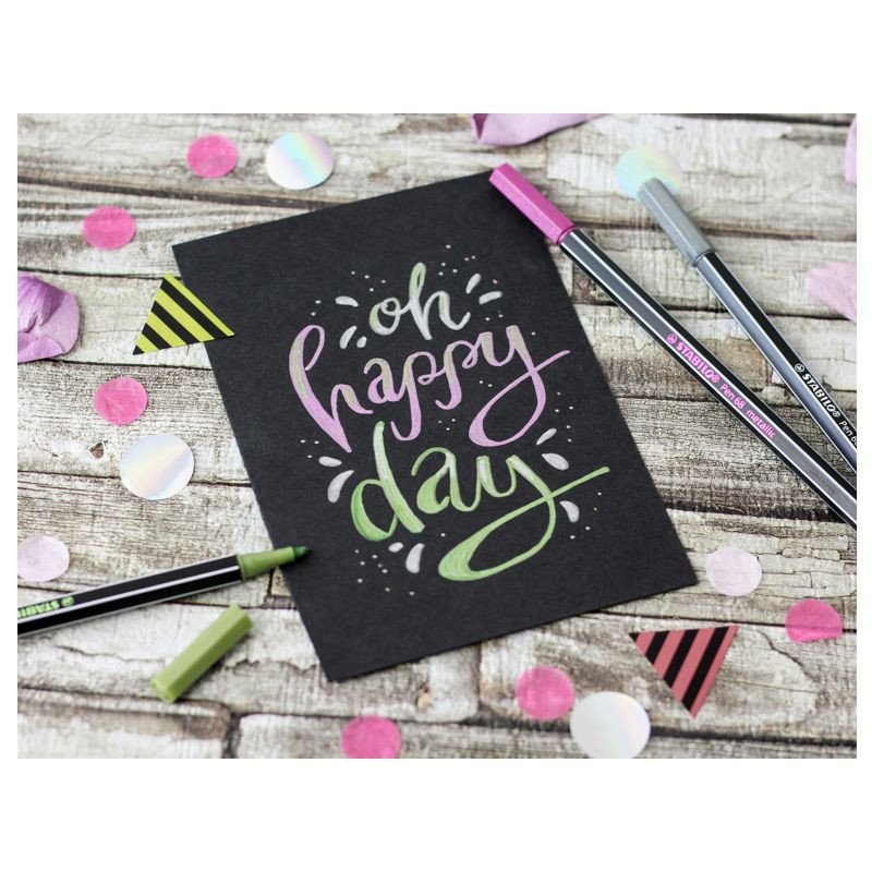 Preview: Premium Metallic-Filzstift - STABILO Pen 68 metallic - Einzelstift - metallic hellgrün