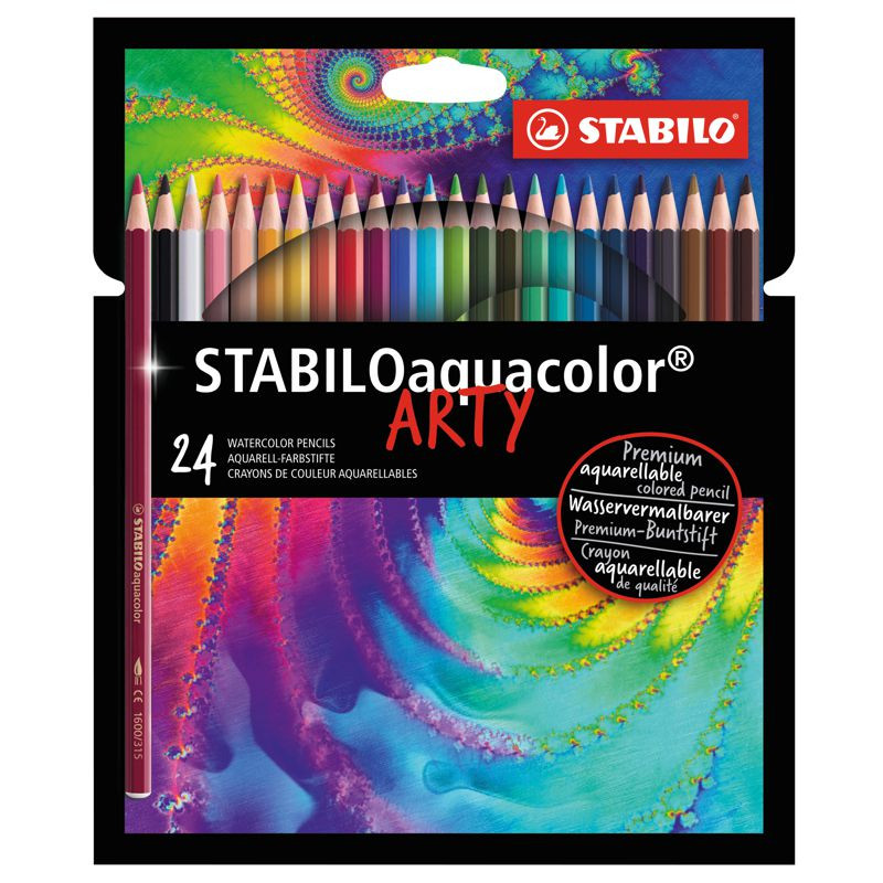 Aquarell-Buntstift - STABILO aquacolor - ARTY - 24er Pack - mit 24 verschiedenen Farben