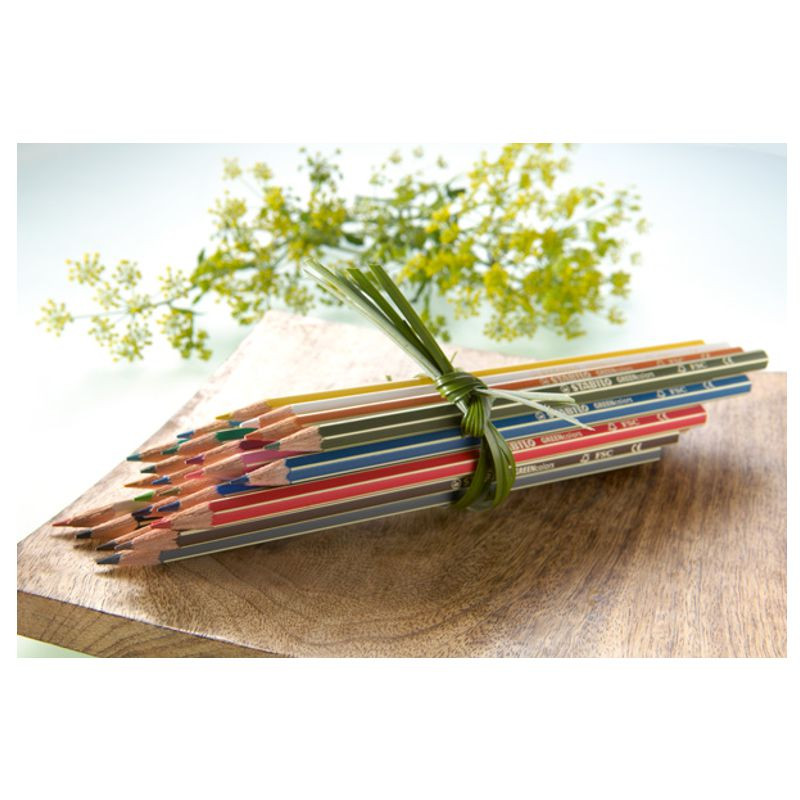 Preview: Umweltfreundlicher Buntstift - STABILO GREENcolors ARTY - 12er Pack - mit 12 verschiedenen Farben