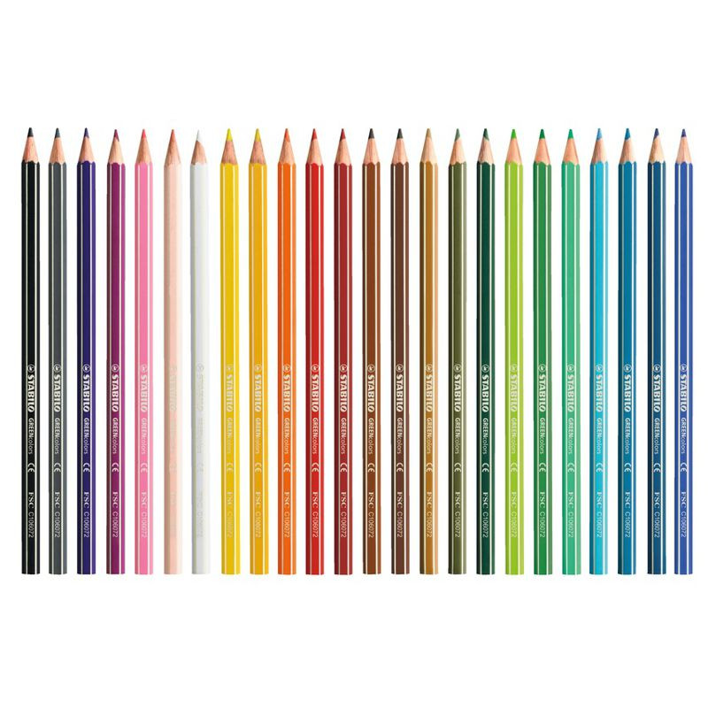 Preview: Umweltfreundlicher Buntstift - STABILO GREENcolors ARTY - 24er Pack - mit 24 verschiedenen Farben