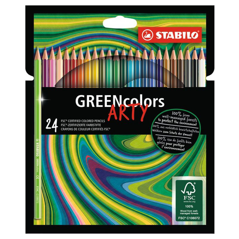 Umweltfreundlicher Buntstift - STABILO GREENcolors ARTY - 24er Pack - mit 24 verschiedenen Farben