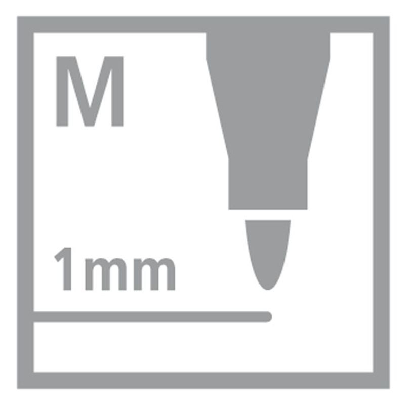 Filzstift mit Kappenring - STABILO Cappi - ARTY - 18er Pack - mit 18 verschiedenen Farben