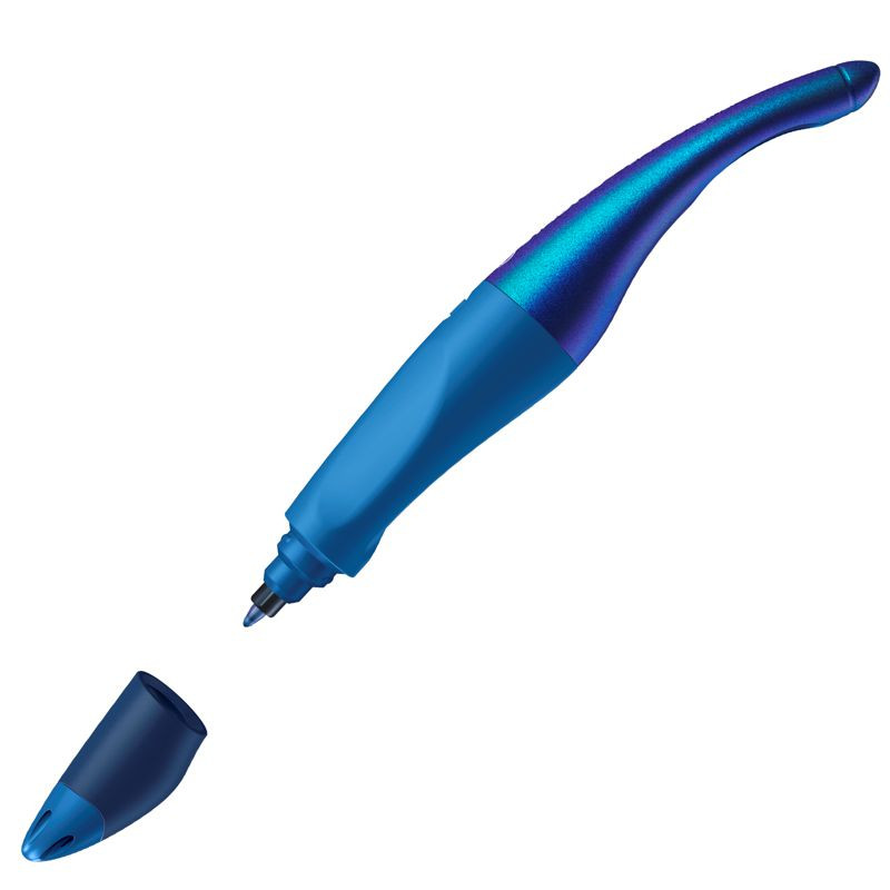 Preview: Ergonomischer Tintenroller für Rechtshänder - STABILO EASYoriginal Holograph Edition in blau -  Einzelstift - Schreibfarbe blau (löschbar) - inklusive Patrone