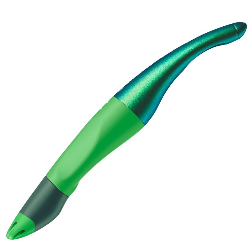 Ergonomischer Tintenroller für Rechtshänder - STABILO EASYoriginal Holograph Edition in grün -  Einzelstift - Schreibfarbe blau (löschbar) - inklusive Patrone
