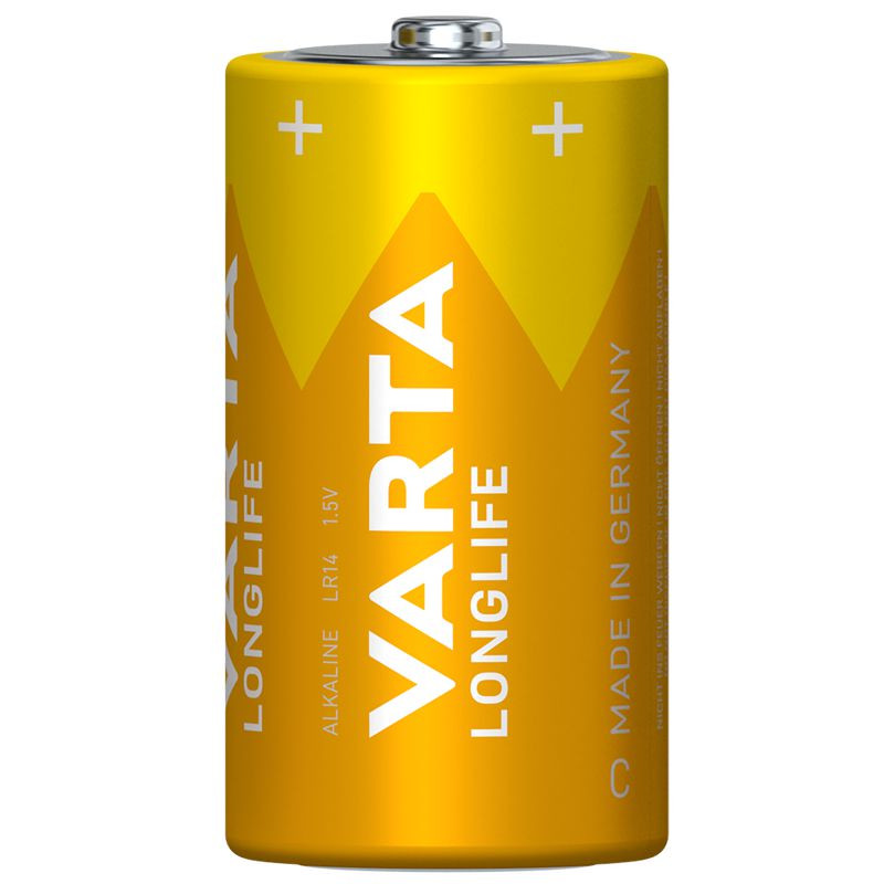 Preview: VARTA LONGLIFE, Alkaline Batterie, C, Baby, LR14, 2er Pack, Made in Germany