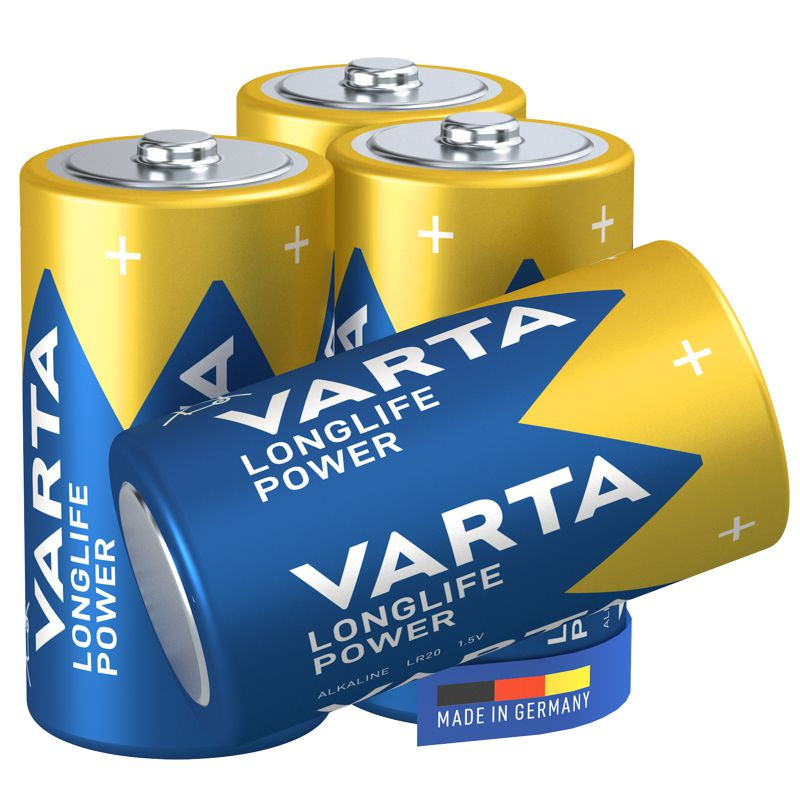 VARTA LONGLIFE Power, Alkaline Batterie, C, Baby, LR14, 4er Pack, Made in Germany
