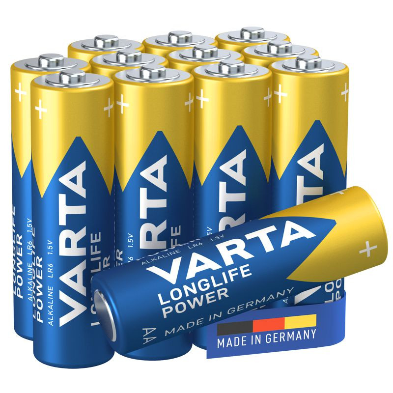 VARTA LONGLIFE Power, Alkaline Batterie, AA, Mignon, LR6, 12er Pack, Made in Germany