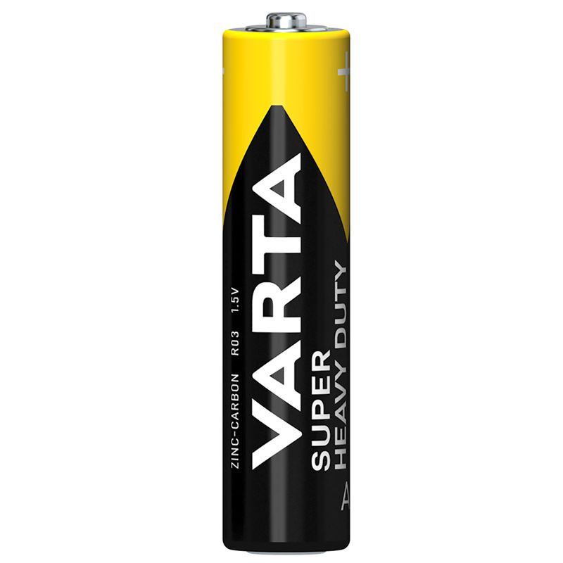 VARTA SUPER HEAVY DUTY, Zink-Kohle Batterie, AAA, Micro, R03, 4er Pack