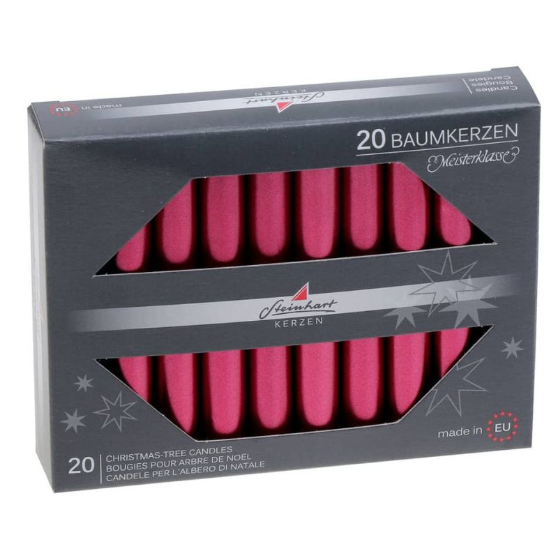 Steinhart Christbaumkerze bordeaux glänzend 20 Stück