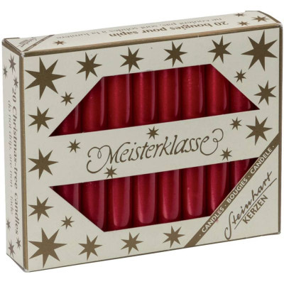 Steinhart Christbaumkerze rubin glänzend 20 Stück