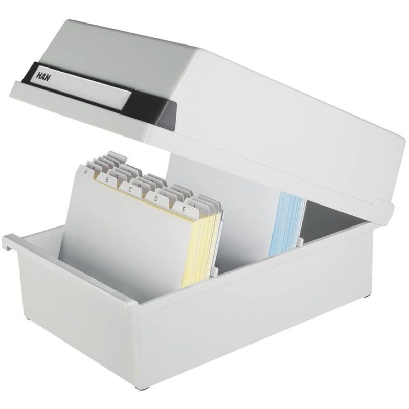 Preview: HAN Karteikasten A5 quer grau für ca 1300 Karten