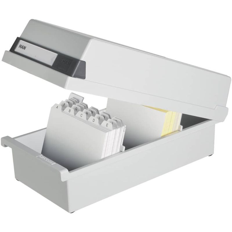 Preview: HAN Karteikasten A6 quer grau für ca 1300 Karten
