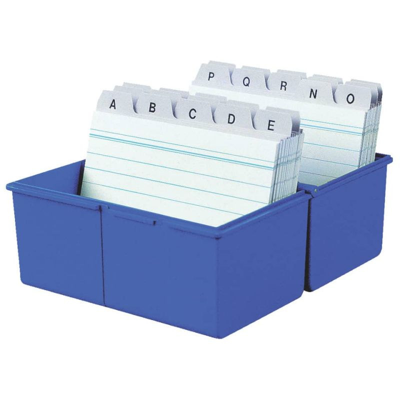 Preview: HAN Karteikasten A6 quer Plastik blau für ca 400 Karten
