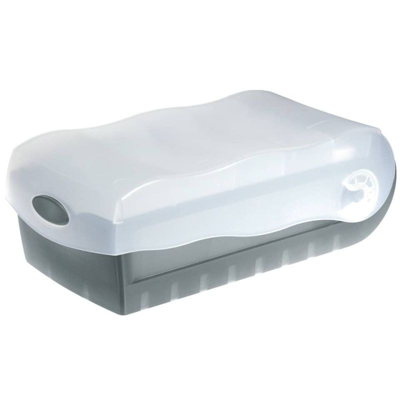 Preview: HAN Lernkartei A8 Croco grau-transluzent