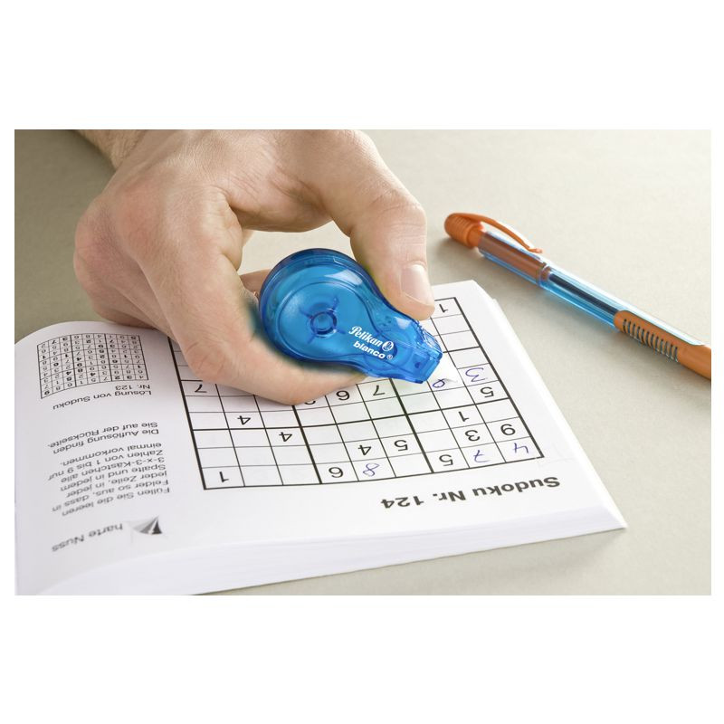 Preview: Pelikan Korrekturroller blanco® Fancy Blau/Pink/Orange 3er Blisterkarte