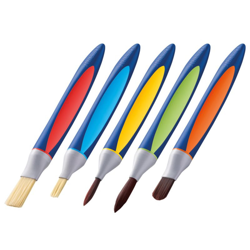 Preview: Pelikan griffix® Pinselset für die Schule mit Pinselband 5er Set