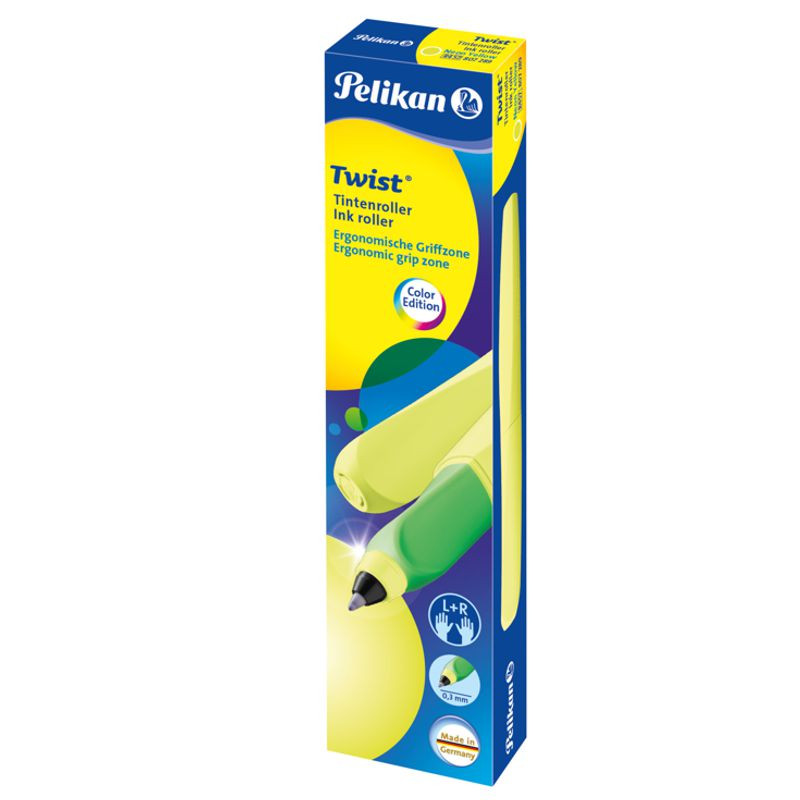 Pelikan Twist® Tintenroller für Rechts- und Linkshänder Neon Gelb