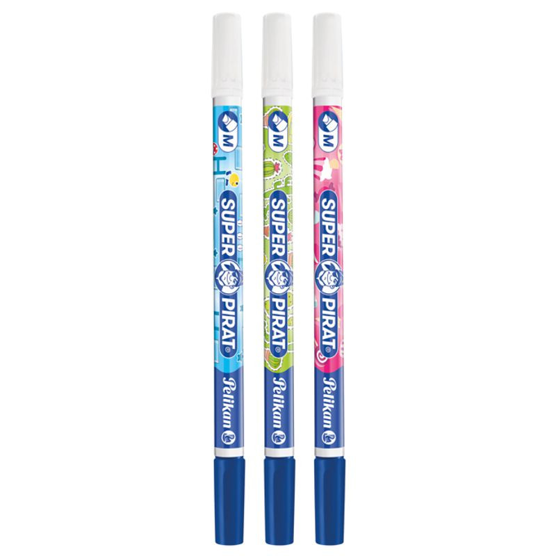 Preview: Pelikan Tintenlöscher Super Pirat Strichstärke M (Multi-Spitze) Blisterverpackung mit 2 Stück