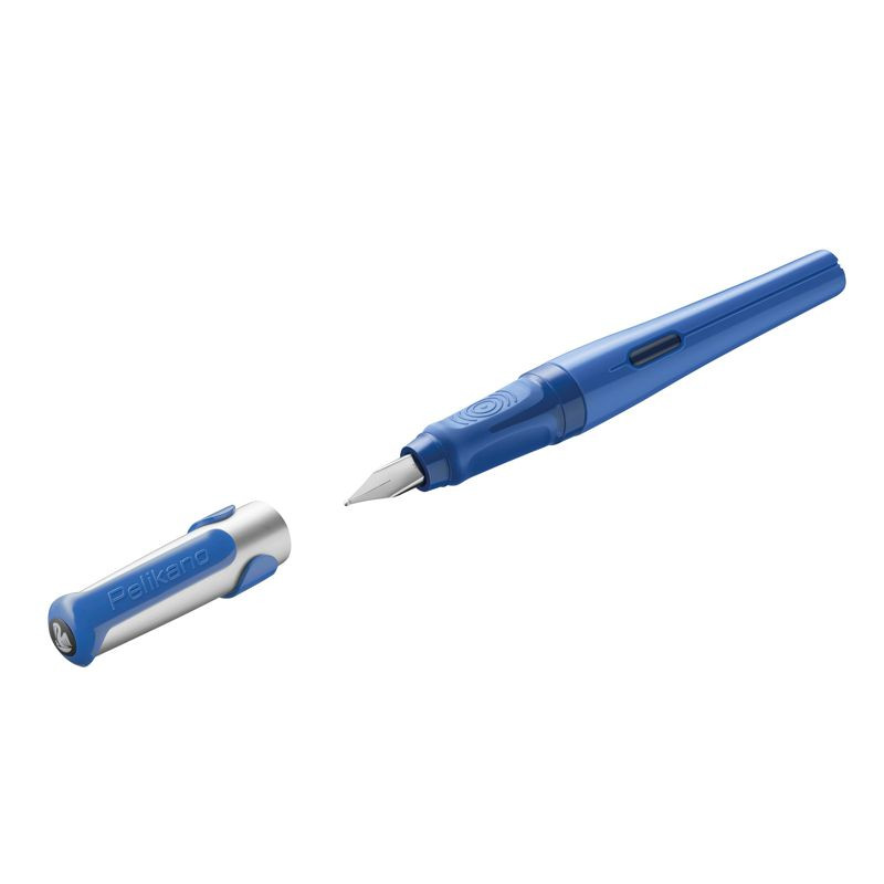 Preview: Pelikan Füller Pelikano Blau Feder M (Mittel) für Rechtshänder Blister