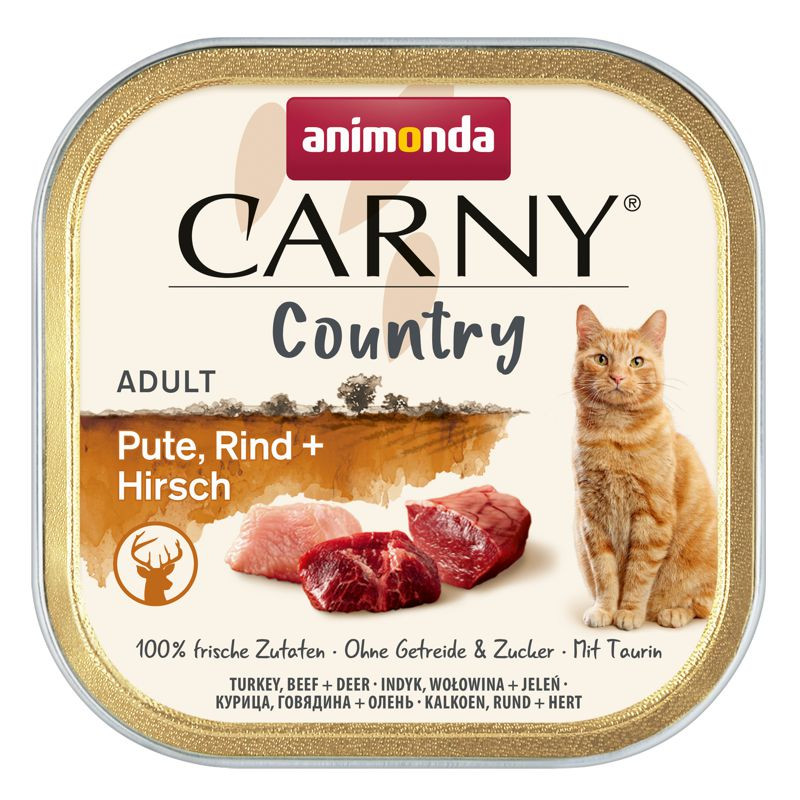 Animonda Carny Country Adult Pute, Rind & Hirsch Nassfutter Katze 32x100g