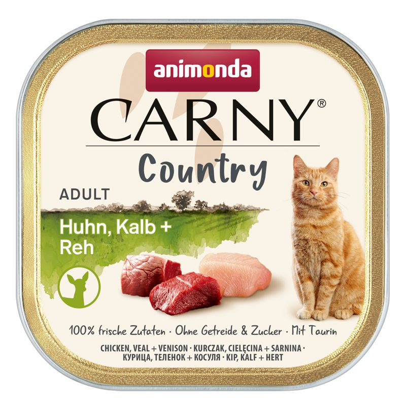 Animonda Carny Country Adult Huhn, Kalb & Reh Nassfutter Katze 32x100g