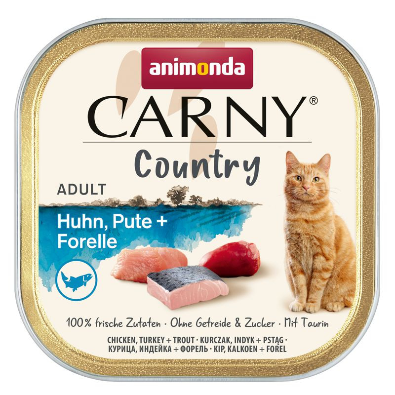 Animonda Carny Country Adult Huhn, Pute & Forelle Nassfutter Katze 32x100g