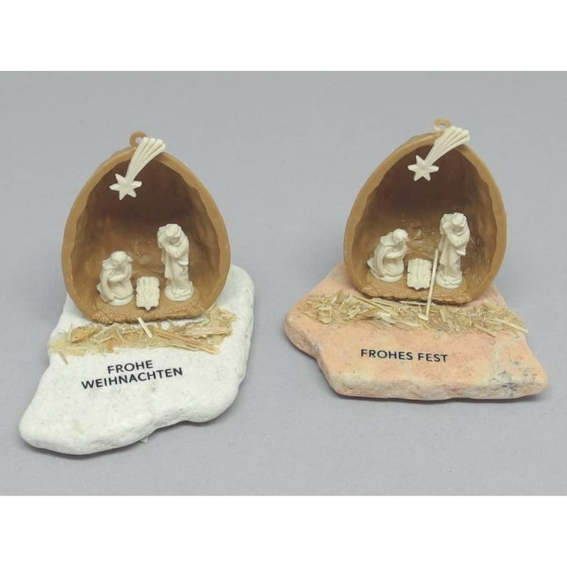 Krippe Heilige Familie auf Stein 2fach sortiert