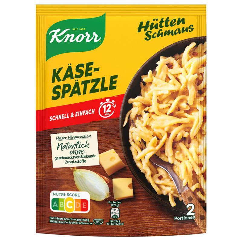 Knorr Hüttenschmaus Käse Spätzle 2 Teller