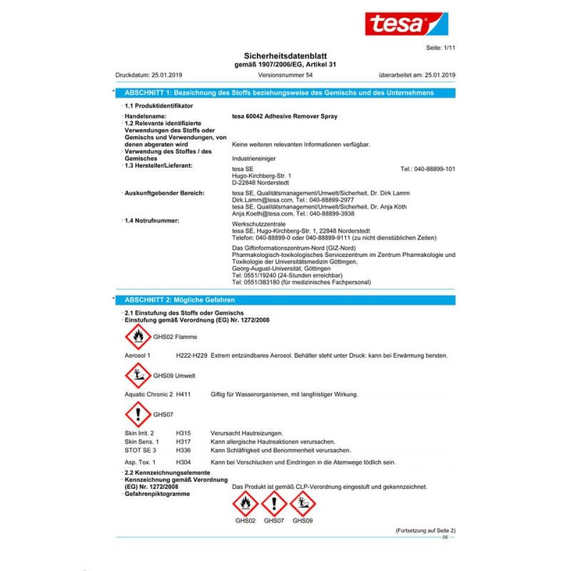 Preview: TESA Klebstoffentferner 200 ml transparent