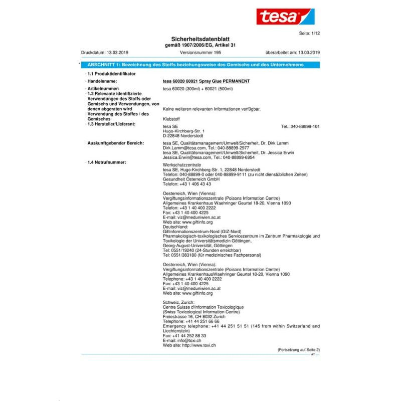 Preview: TESA Sprühkleber permanent 300ml