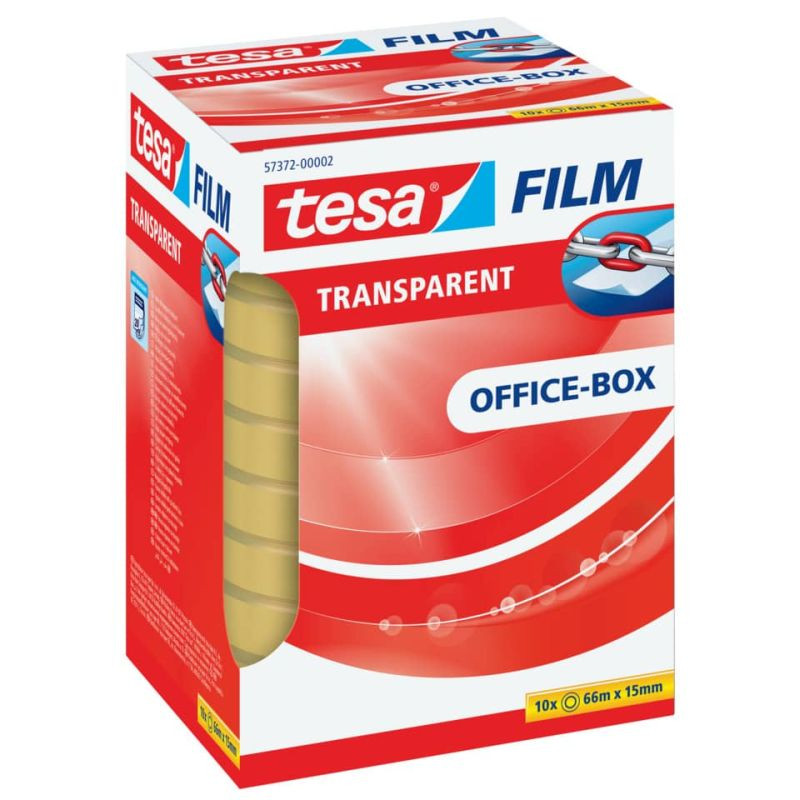 Preview: TESA Klebeband transparent 10 Stück 15mm x 66m