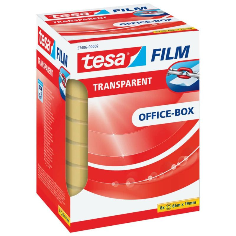 Preview: TESA Klebeband transparent 8 Stück 15mm x 66m