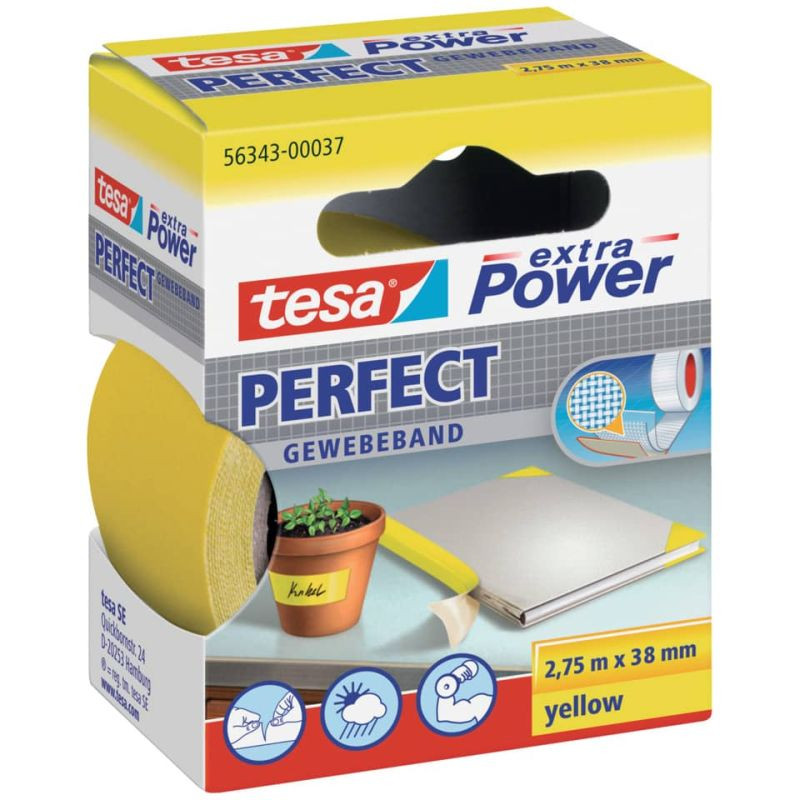 TESA Gewebeband Perfect gelb 38mm x2,75m