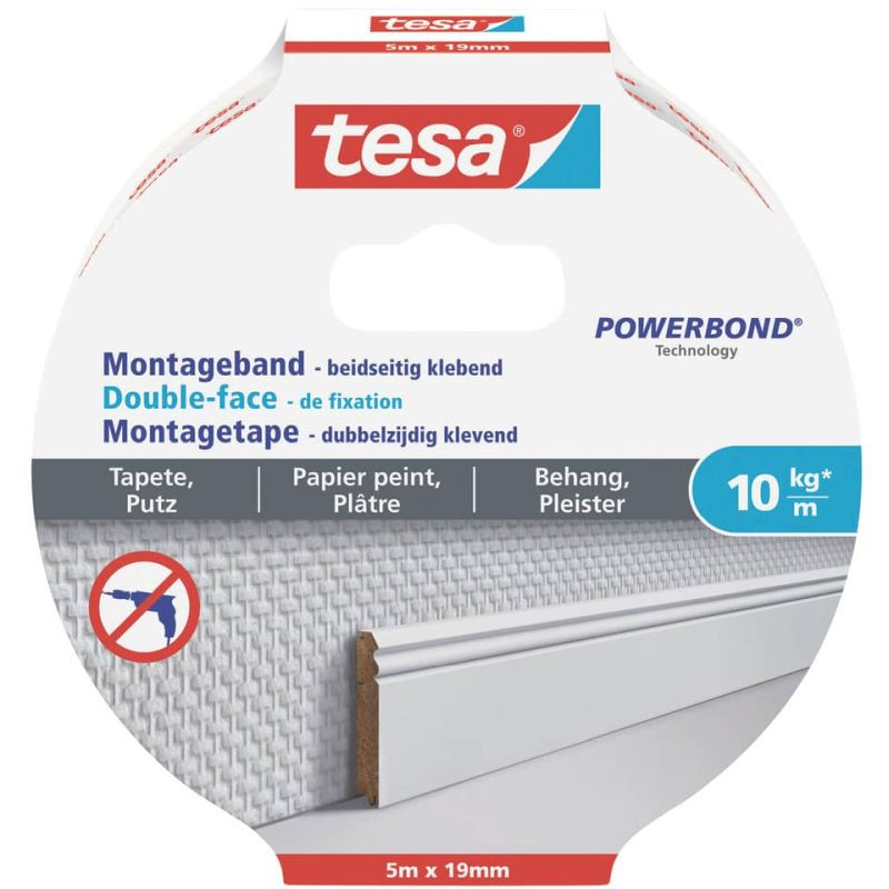 TESA Montageband 10kg/m² weiß 19mm x 5m