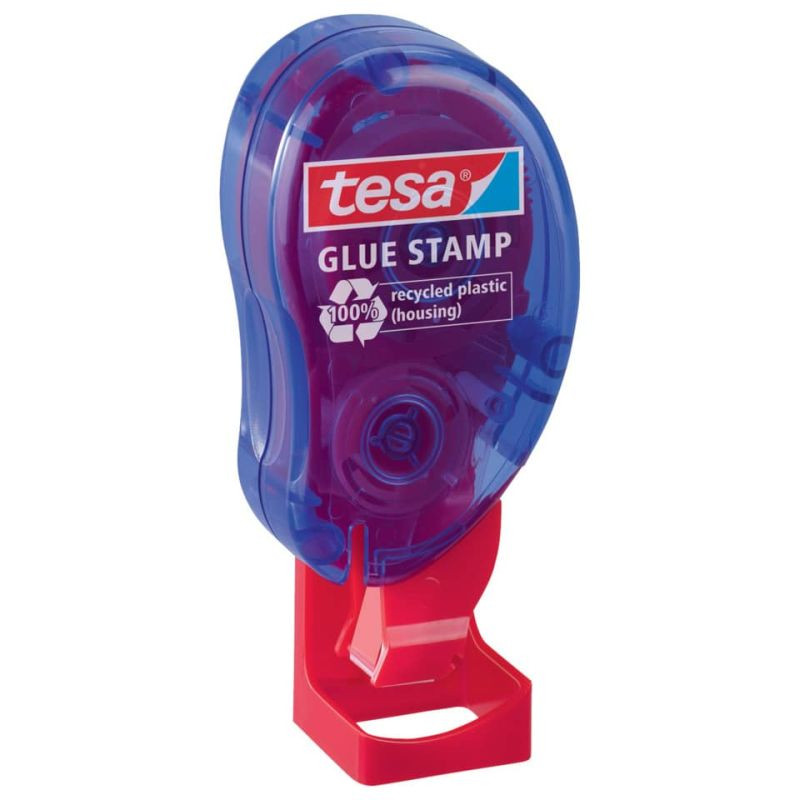 Preview: TESA Klebespender Stempel blau/rot 8,4mm x 10m