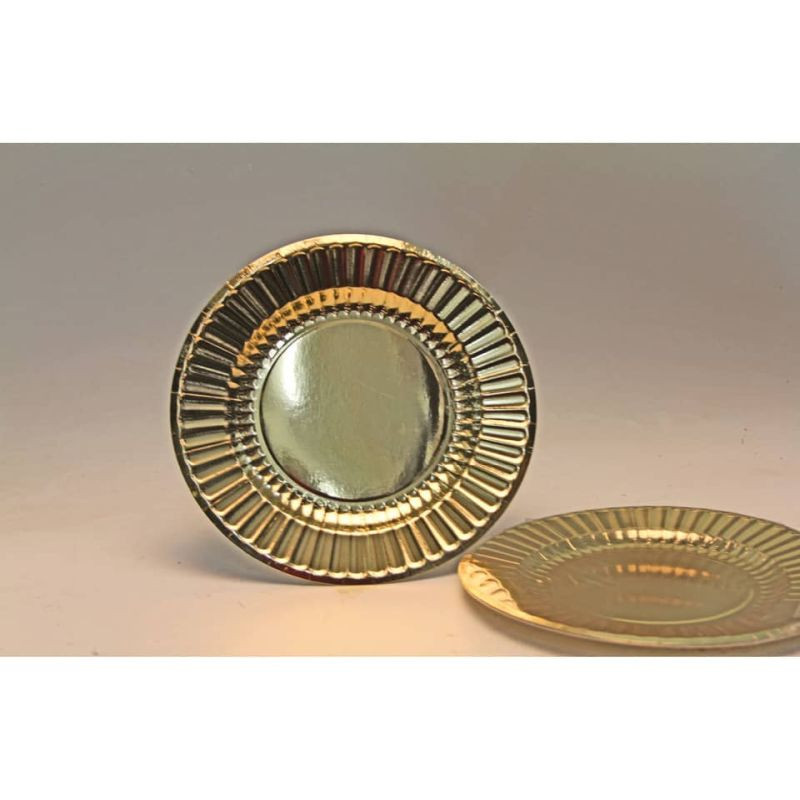 Weihnachten Teller Pappe gold Ø27cm 6 Stück