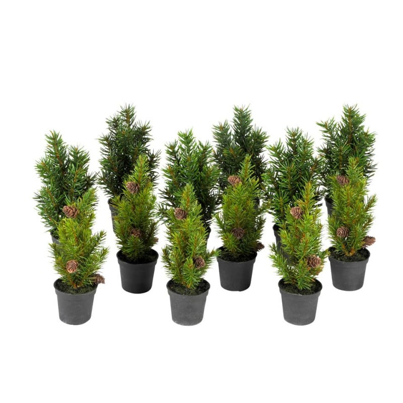 Deko Zeder u. Pinie grün Kunststoff sortiert 8x20cm 1 Stück