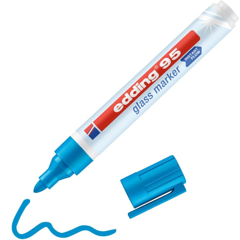 Preview: Edding 95 Glasmarker 1,5-3mm hellblau