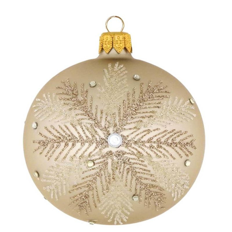 Baumbehang Kugel Flocke matt beige D8cm